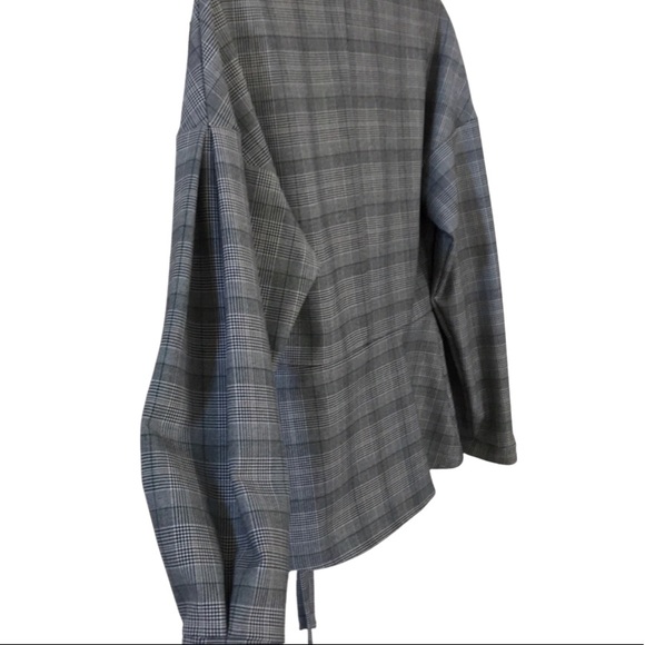 ZARA Checked Wrap Blouse - Picture 4 of 10